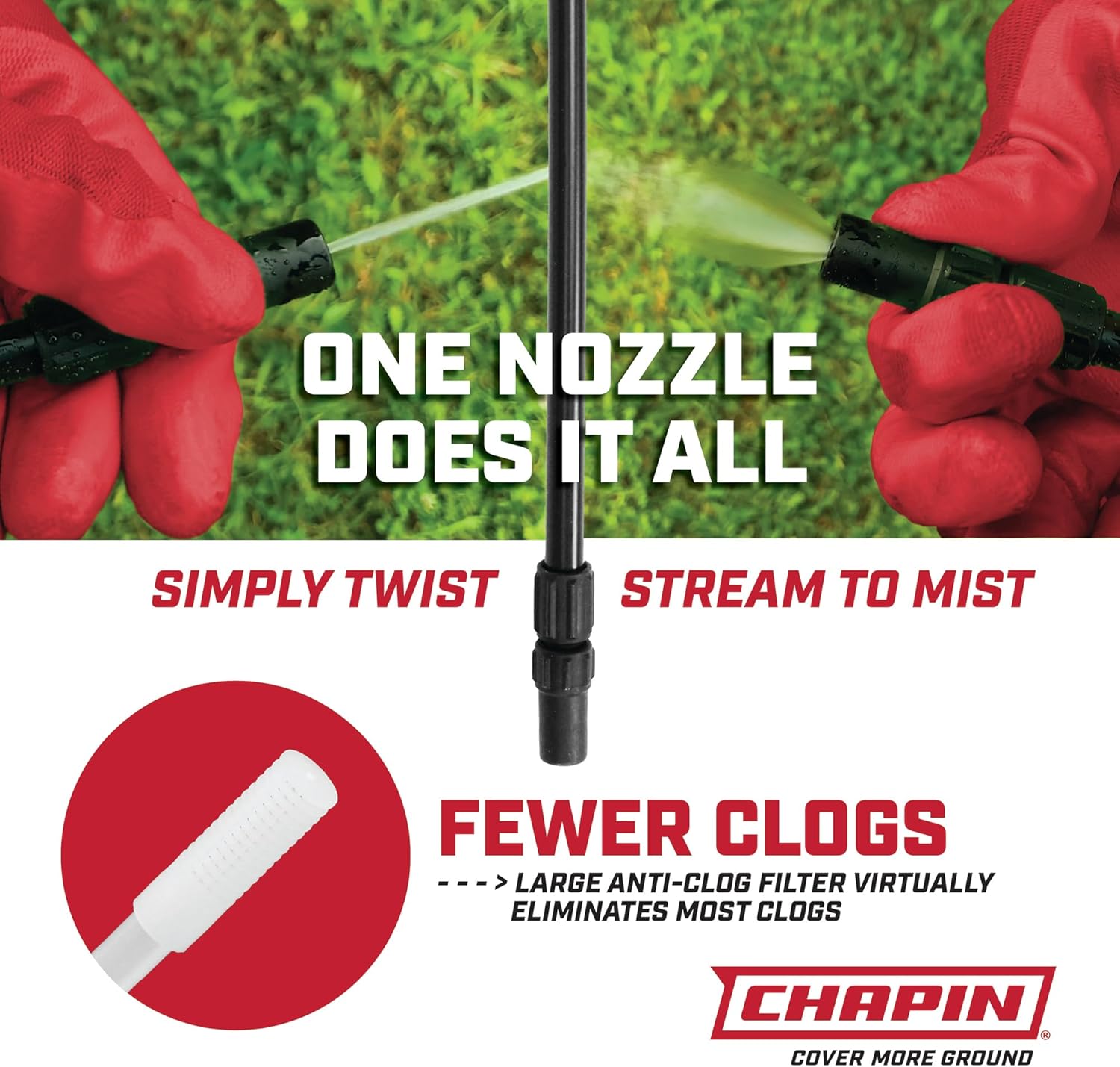 Chapin 22000 Pump Sprayer, 1-Gallon, Lawn & Garden, Translucent Poly Tank, Funnel-Top, SureSpray, Anti-Clog Filter, Adjustable Cone Nozzle & 34" Hose for Fertilizer, Weed & Pest Applications, 2 Pack - Image 5