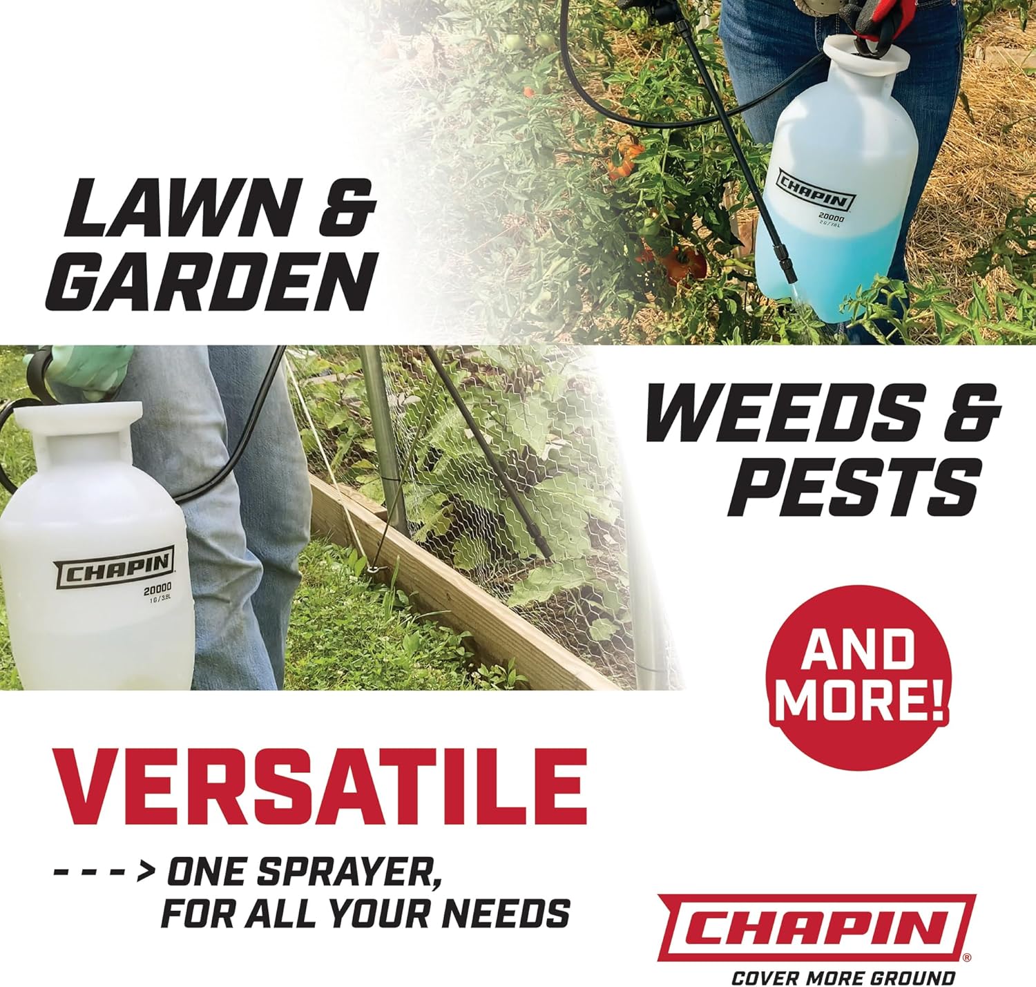 Chapin 22000 Pump Sprayer, 1-Gallon, Lawn & Garden, Translucent Poly Tank, Funnel-Top, SureSpray, Anti-Clog Filter, Adjustable Cone Nozzle & 34" Hose for Fertilizer, Weed & Pest Applications, 2 Pack - Image 7