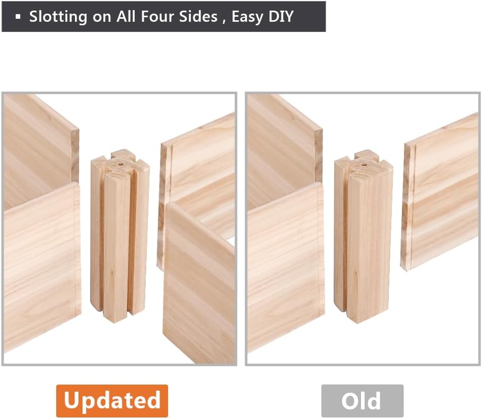 Yaheetech 8×2ft Wooden Horticulture Raised Garden Bed Divisible Elevated Planting Planter Box for Flowers/Vegetables/Herbs in Backyard/Patio Outdoor, Natural Wood, 95 x 25 x 11in - Image 5