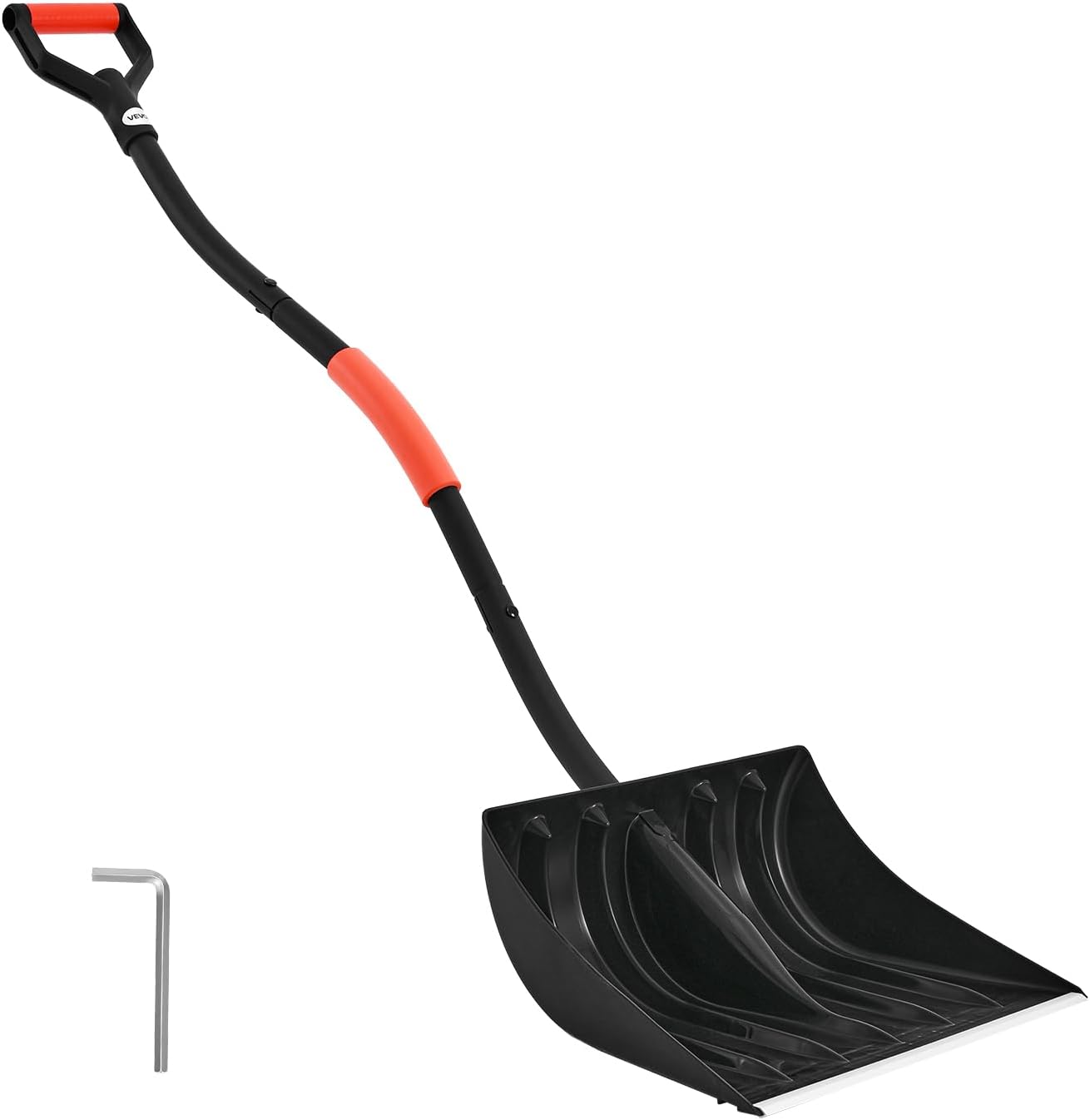VEVOR Snow Shovel for Driveway, 17 in Wide Plastic Snow Shovel with D-Shaped Handles & Aluminum Blade, Large Capacity Snowplow Shovels, Lightweight Snows Removal Tool for Garden Car Camping - Image 9