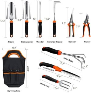 Garden Tool Set,10 PCS Stainless St...
