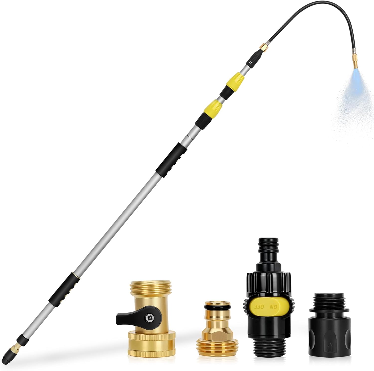 20FT Heavy Duty Telescopic Gutter Cleaner System – Professional Gutter Cleaning Tools from the Ground with Quick-Connect Adapter & Ergonomic Wand for 2-Story Homes, Roof Maintenance, and Clog Removal