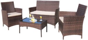 Homall 4 Pieces Outdoor Patio Furni...