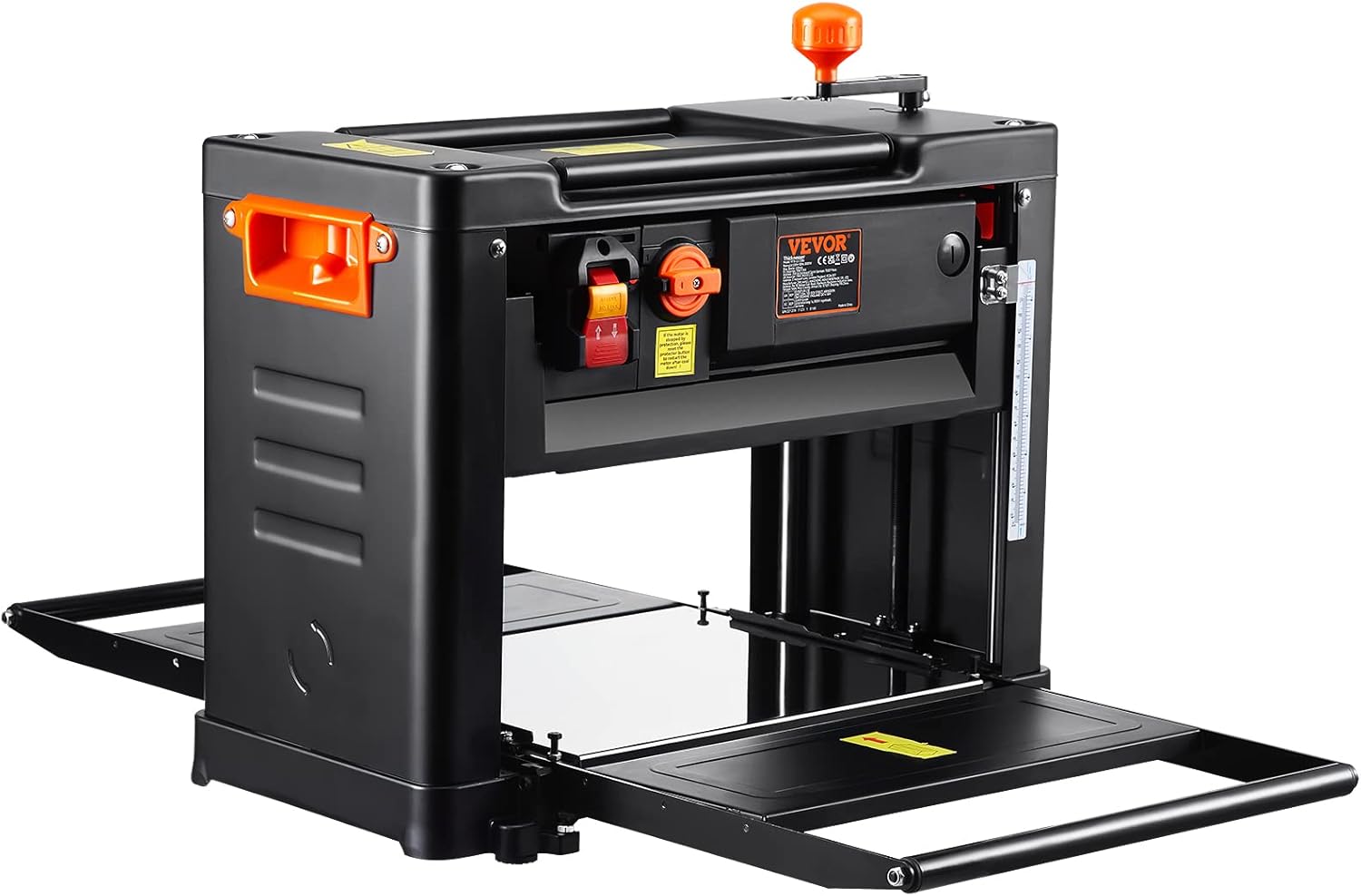 VEVOR Power Benchtop Planers, Three-Blade, Two Speed, 13" Width Worktable Thickness Planer with Extended Infeeding Table, Low Noise for both hard & soft wood material removal