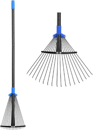 Adjustable Metal Leaf Rake Long Han...