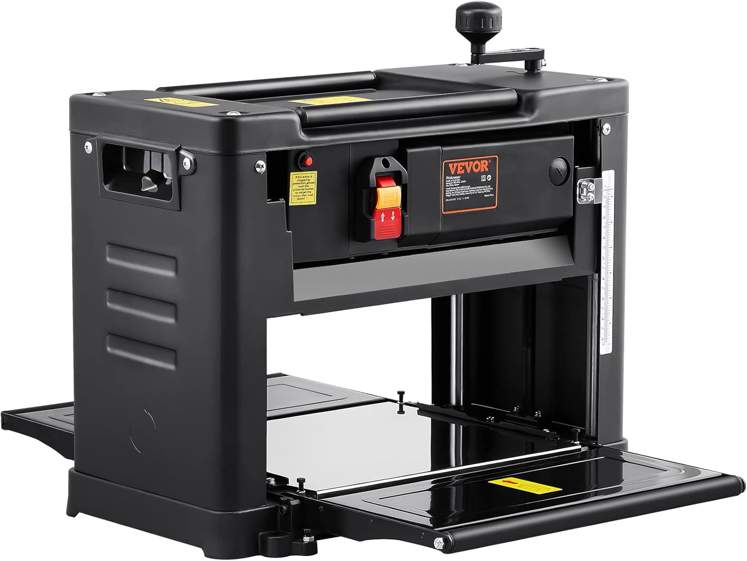 VEVOR Thickness Planer, Two-Blade, 13" Width Worktable Benchtop Planer, 15-Amp 2000W Powerful Motor, 12" Extended Infeeding Table, Low Noise for both hard & soft wood material removal