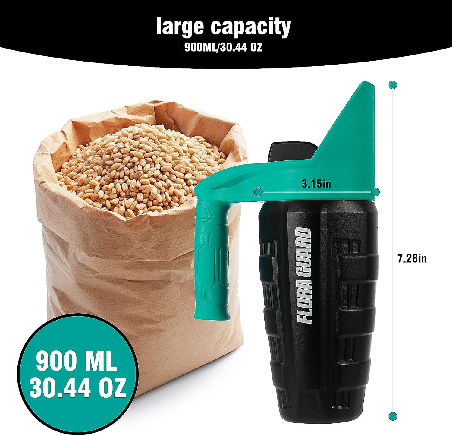 FLORA GUARD Salt Spreader for Snow, Ice Melt Spreader, Multiple Adjustable Handheld Sizes for Snow Salt, Ice Melt, Grass Seed, Fertilizer, Lightweight and Easy to Use for Women & Seniors(30Oz) - Image 3
