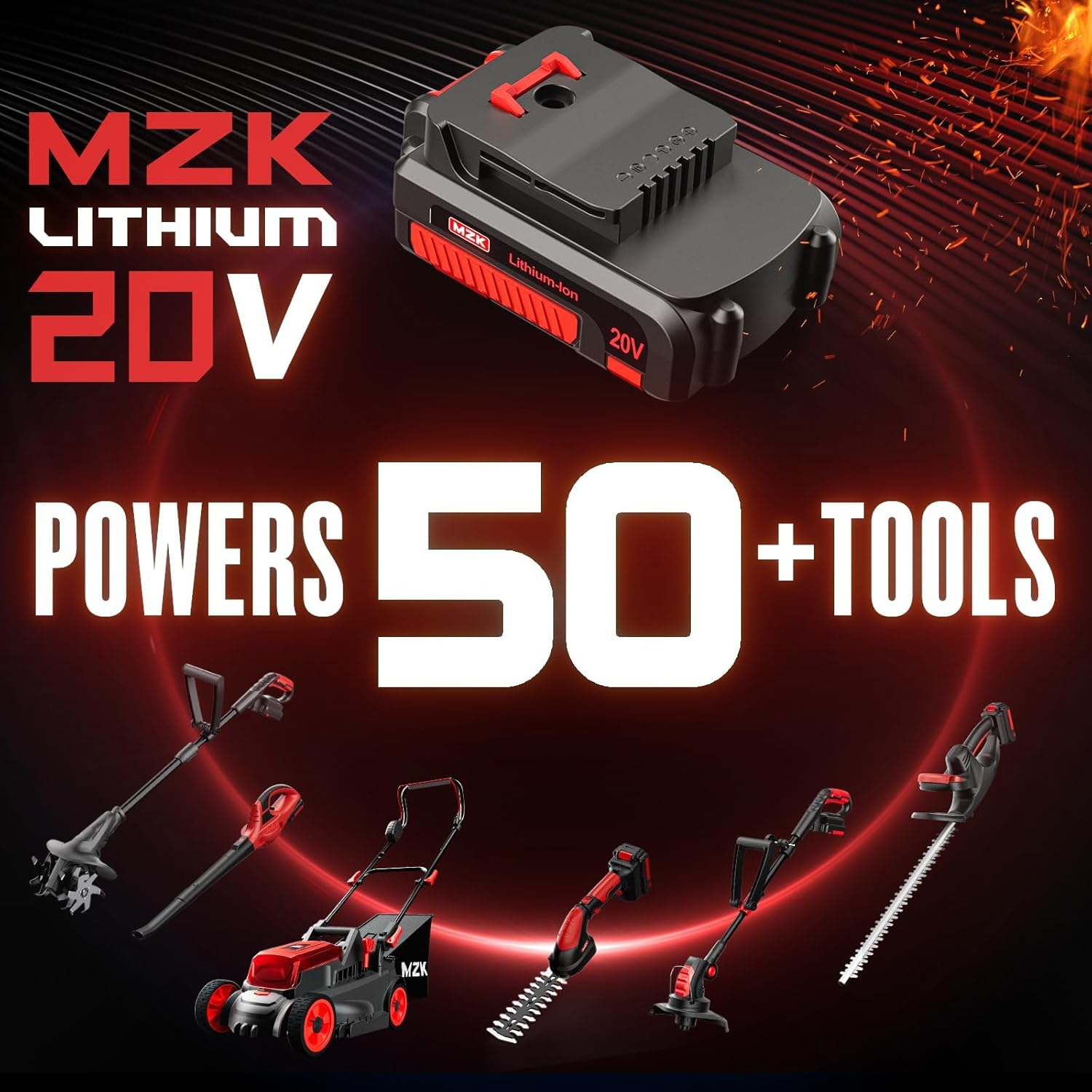 MZK Cordless Leaf Blower,20V Battery Powered Electric Blower for Lawn Care, Electric Lightweight Leaf Blower for Blowing Leaves, Patio Cleaning and Dust(2 * 2Ah Battery & Charger Included),LF40D13 - Image 7