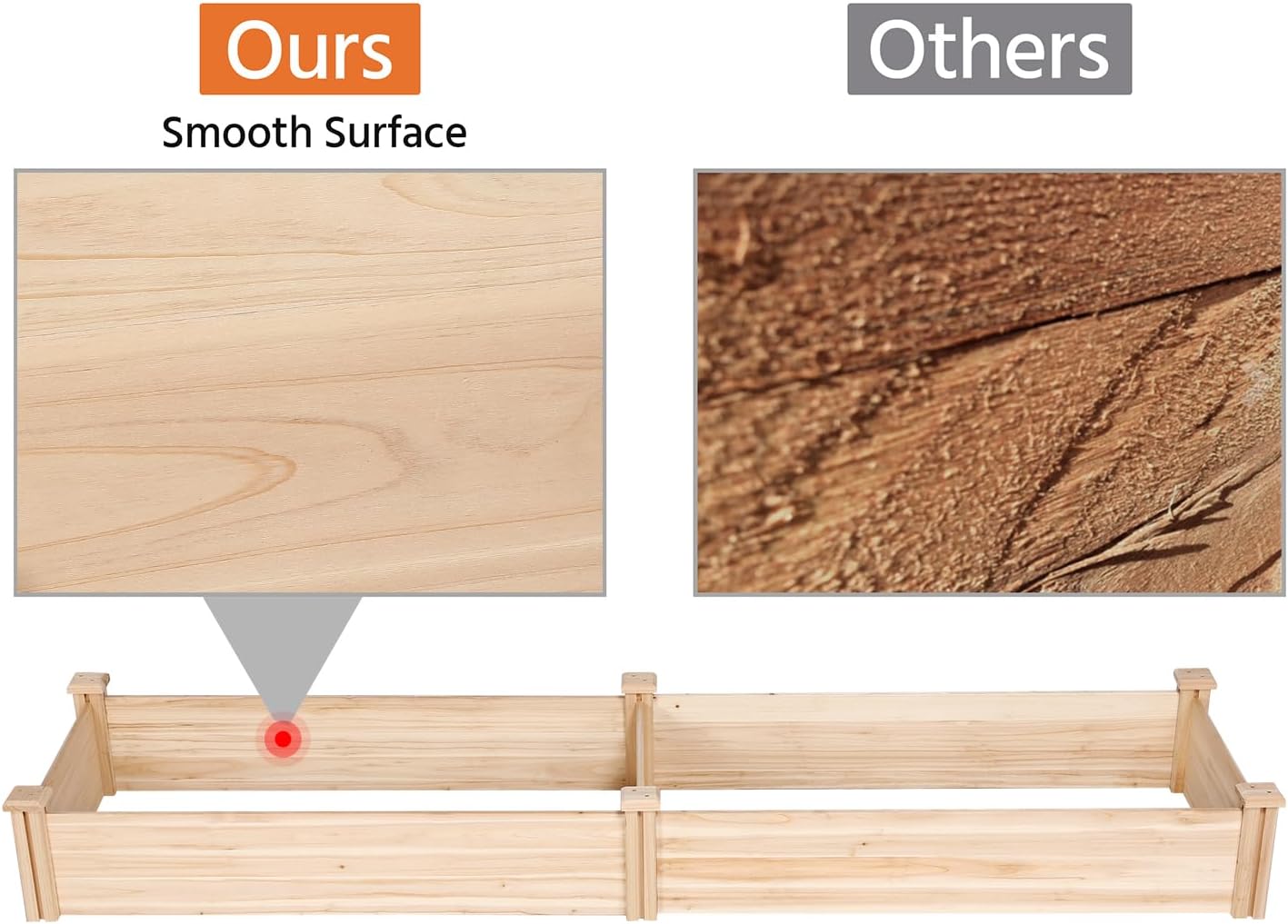 Yaheetech 8×2ft Wooden Horticulture Raised Garden Bed Divisible Elevated Planting Planter Box for Flowers/Vegetables/Herbs in Backyard/Patio Outdoor, Natural Wood, 95 x 25 x 11in - Image 8