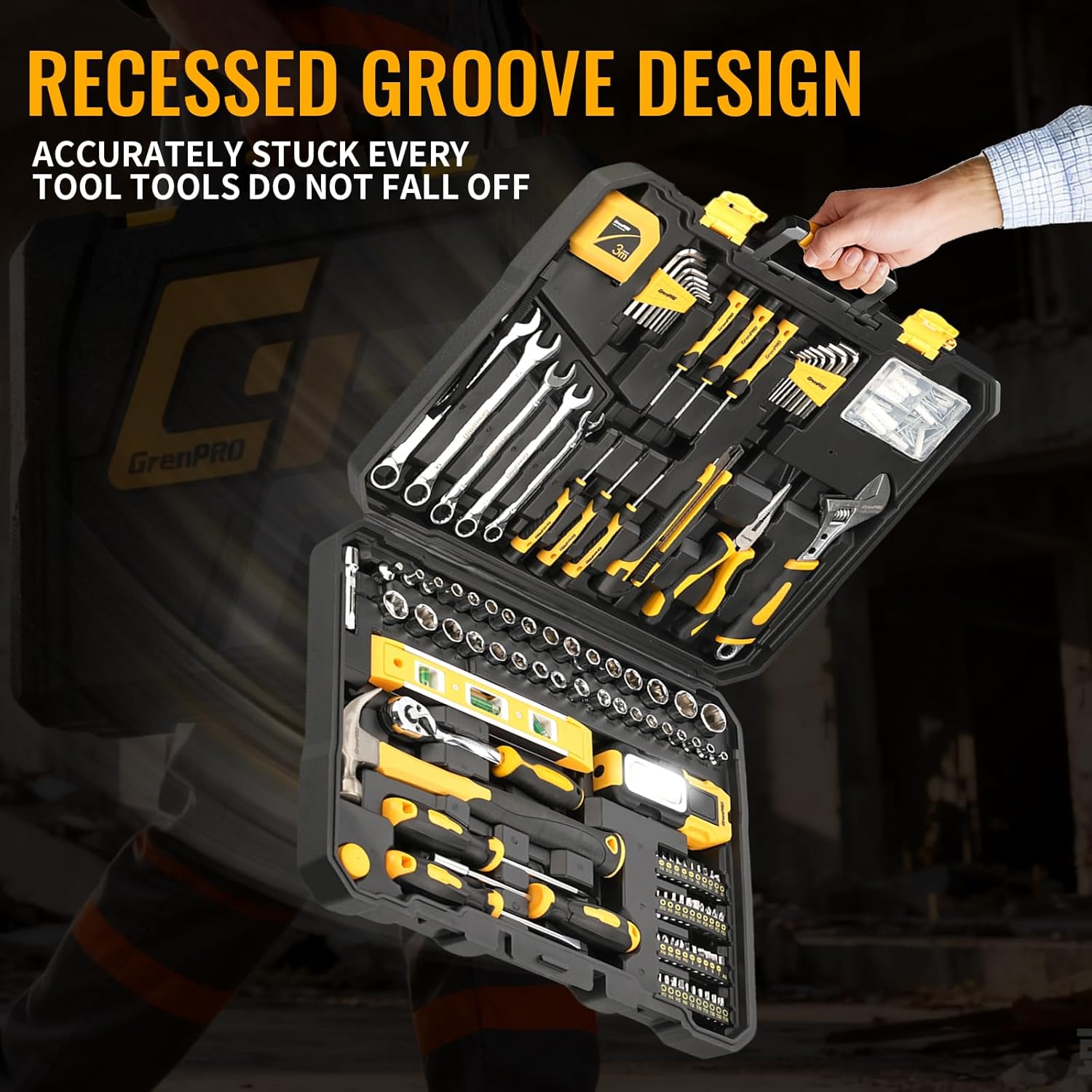 219PCS Tool Set Tool Kit For Home, Car Motorcycle Automotive Basic Dorm Starter Household Hand Tool Kits, Mechanics Tools Set For Women, Portable Plastic Tool Boxes Organizers And Storage Case - Image 3