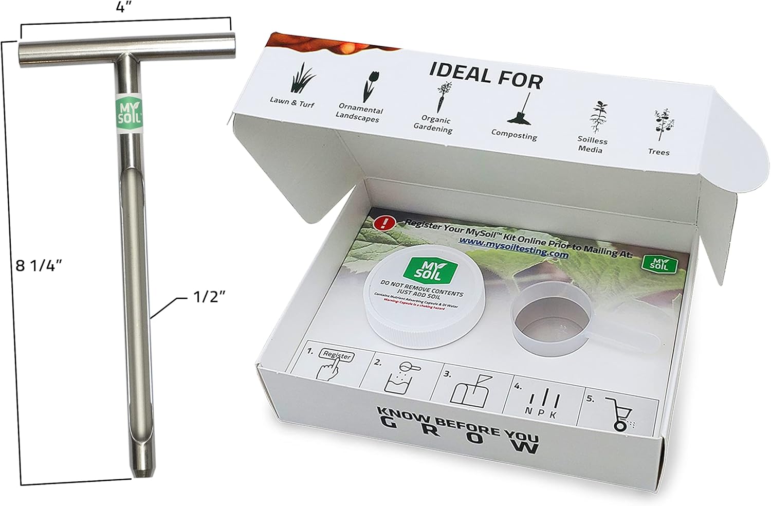 MySoil Test Kit PRO Pack, Unlock Your Lawn & Garden Potential, Complete & Accurate Nutrient and pH Analysis with Recommendations Tailored to Your Soil and Plant Needs | 2 Test Kits + 1 Soil Probe - Image 5