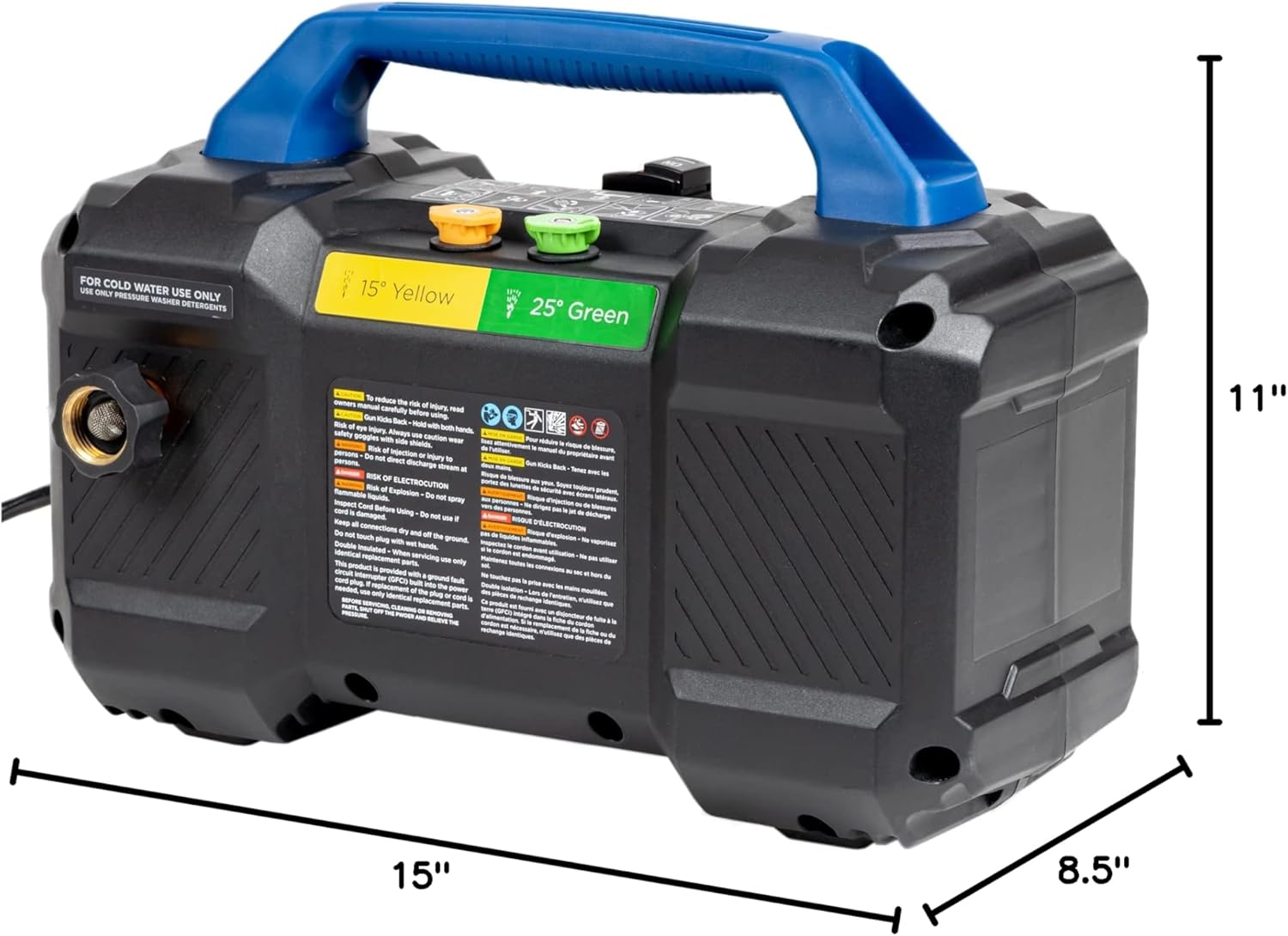 Westinghouse ePX3100v Electric Pressure Washer, 2100 Max PSI 1.76 Max GPM, Built-in Carry Handle, Detachable Foam Cannon, Pro-Style Steel Wand, 3-Nozzle Set, for Cars/Fences/Driveways/Home/Patios - Image 10