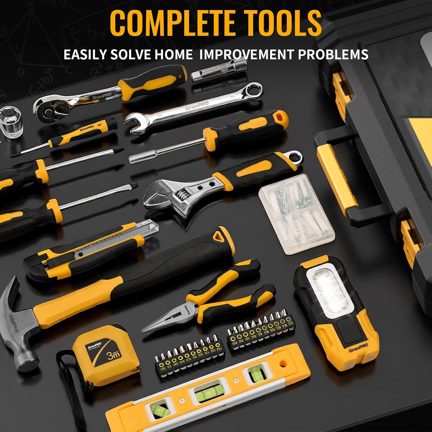 219PCS Tool Set Tool Kit For Home, Car Motorcycle Automotive Basic Dorm Starter Household Hand Tool Kits, Mechanics Tools Set For Women, Portable Plastic Tool Boxes Organizers And Storage Case - Image 9
