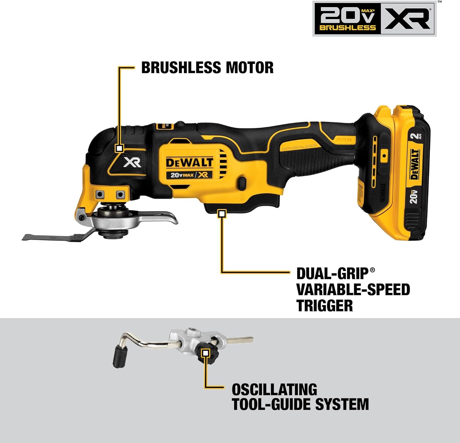 DEWALT 20V MAX Power Tools, 9 Cordless Tool Combo, Impact and Drill Driver, Oscillating Tool, Grinder,Circular and Reciprocating Saw,Right Angle Drill,Speaker,LED Light, 2 Batteries,Charger (DCK940D2) - Image 6