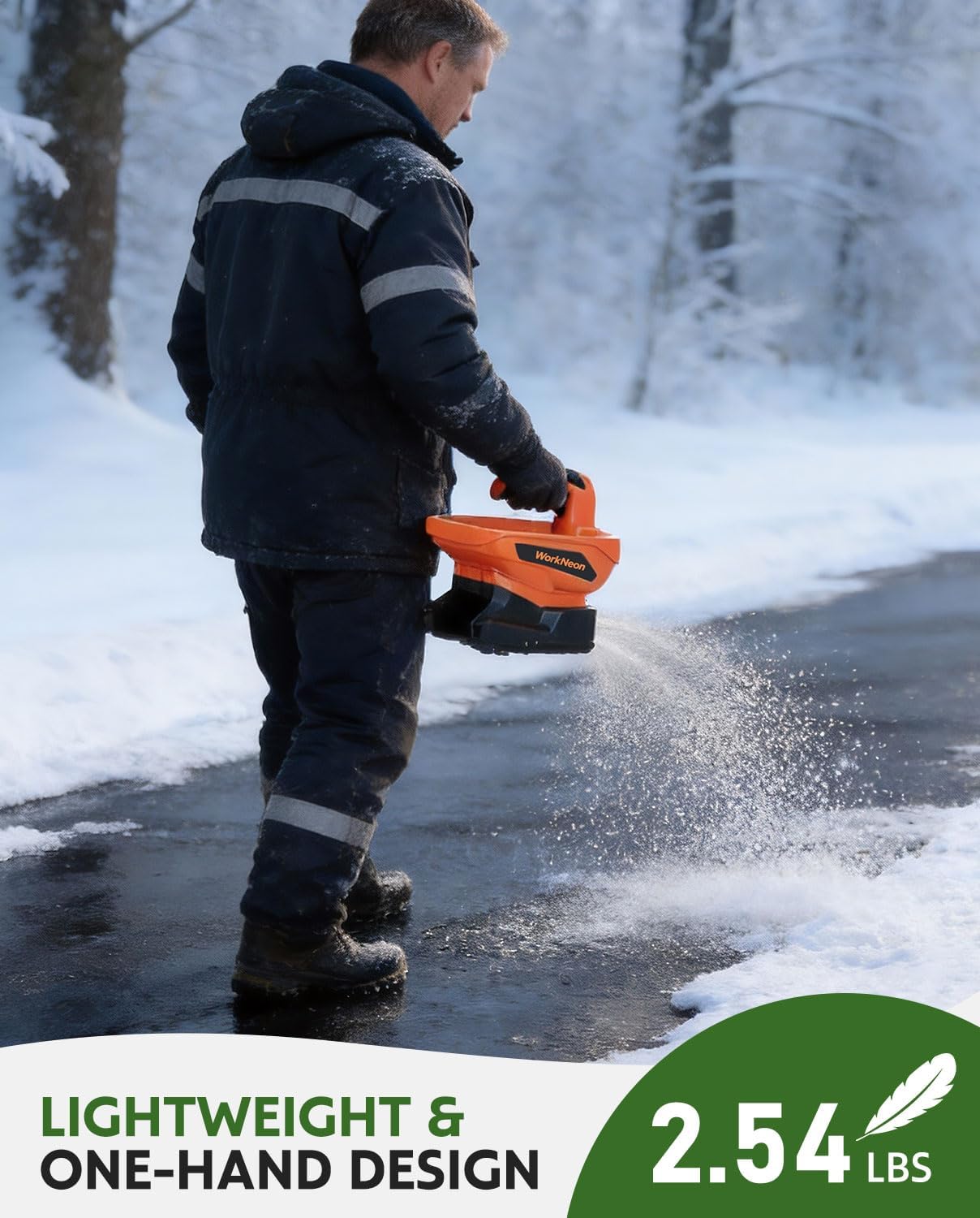 Battery Powered Seed Spreader, 7.2V Salt Spreader for Snow, Ice Melt Spreader, Rechargeable Grass Seed Spreader with 8-Level Settings and 3.3L Large Capacity - Image 7