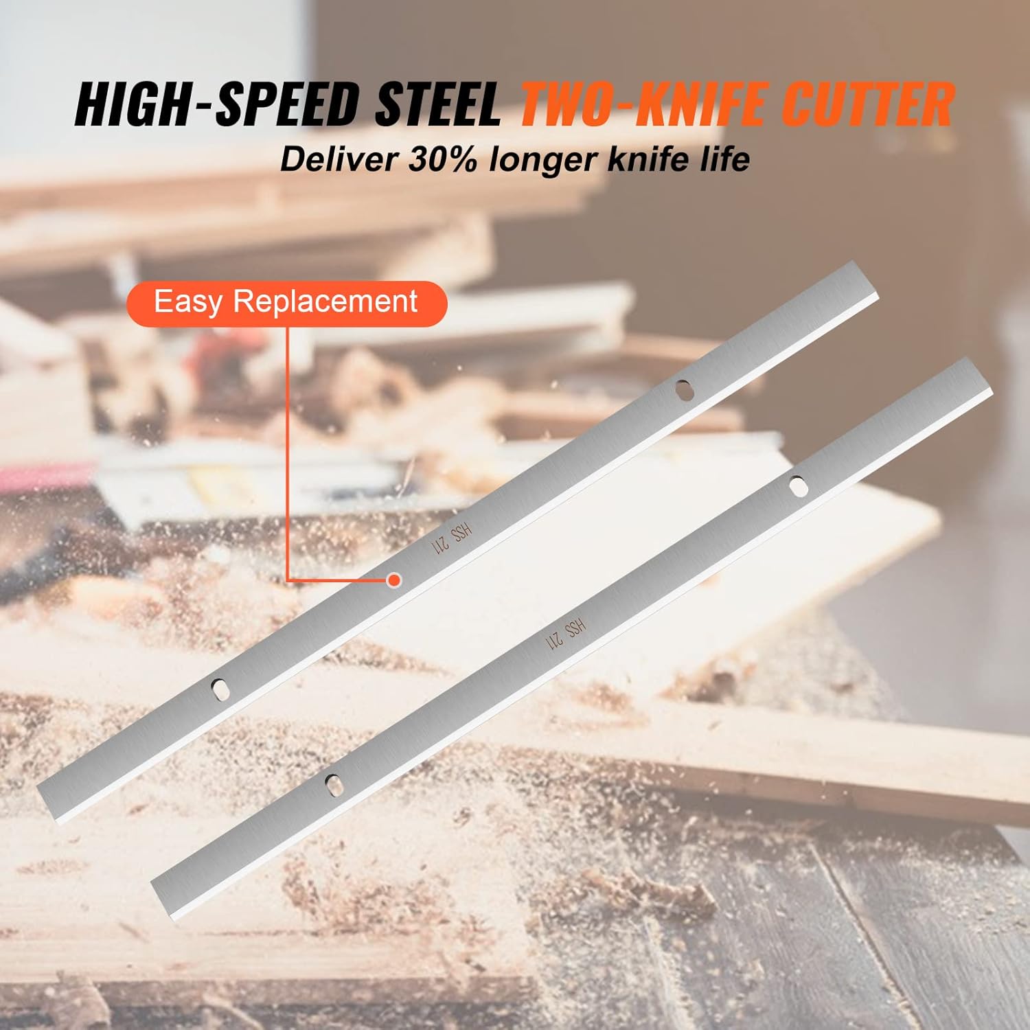 VEVOR Thickness Planer, Two-Blade, 13" Width Worktable Benchtop Planer, 15-Amp 2000W Powerful Motor, 12" Extended Infeeding Table, Low Noise for both hard & soft wood material removal - Image 3