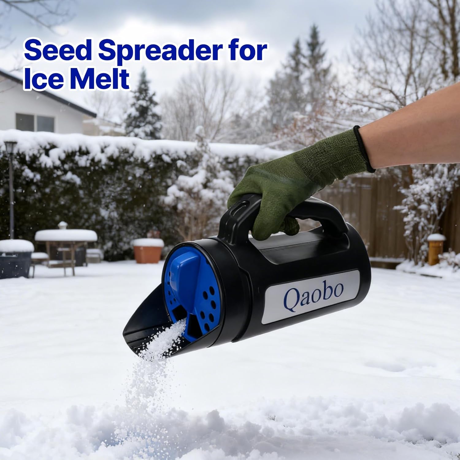 3-Adjustable-Setting Handheld Spreader, Multi-Use Lawn Spreaders for Fertilizer, Grass Seed, Salt and Ice Melt, Portable Spreader for Yard and Garden Snow Removal - Up to 80 Oz - Image 5