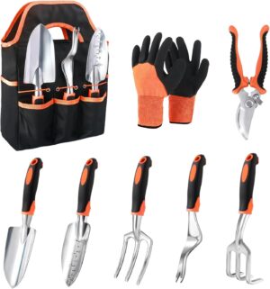 Garden Tools Set, 8 Piece Gardening...