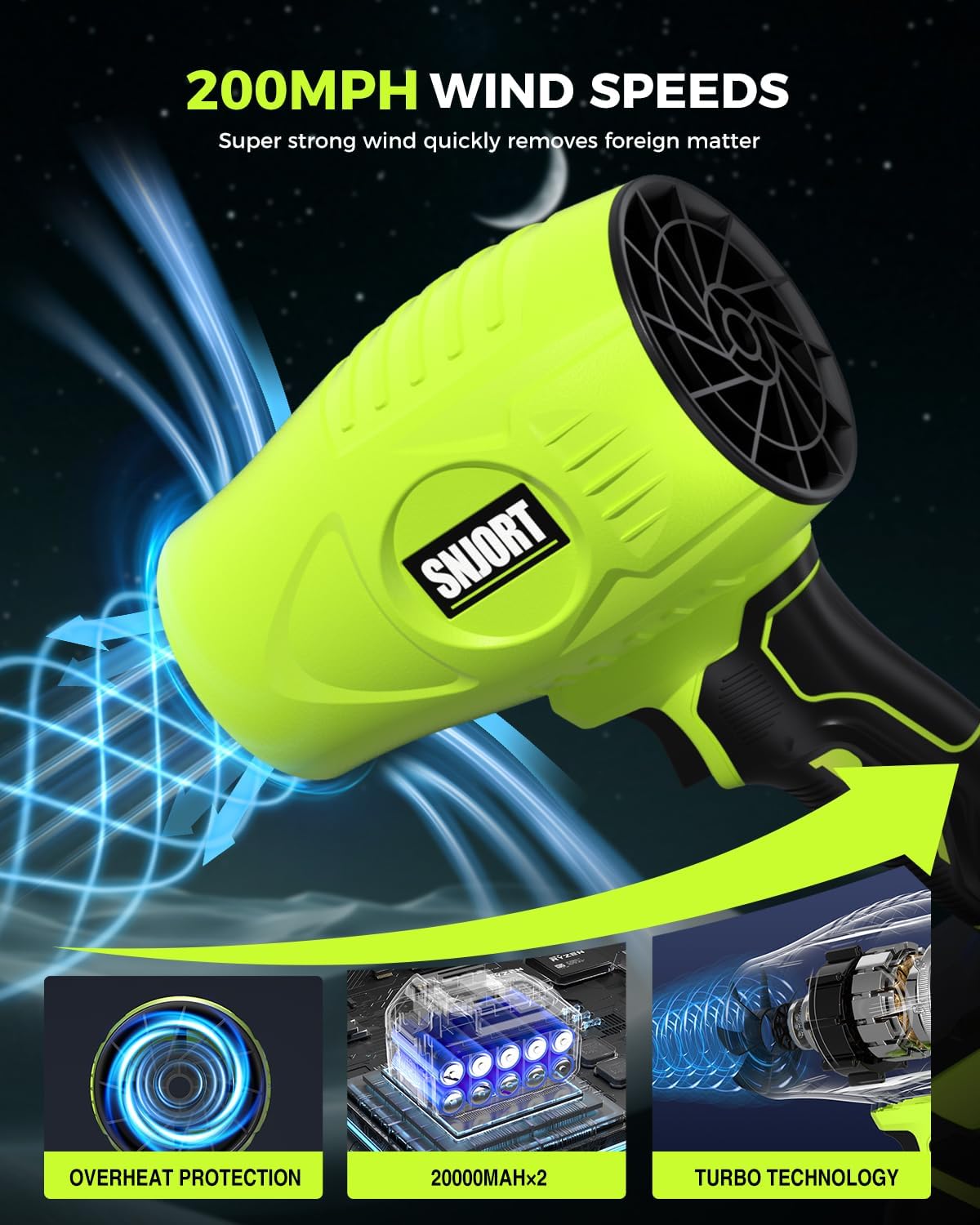 Leaf Blower Cordless with Battery and Charger, 980,000 RPM, Extended Nozzle, Lightweight Handheld,Blower for Patio Cleaning,Leaves and Dust,Birthday Gifts for Men Dad Husband - Image 6
