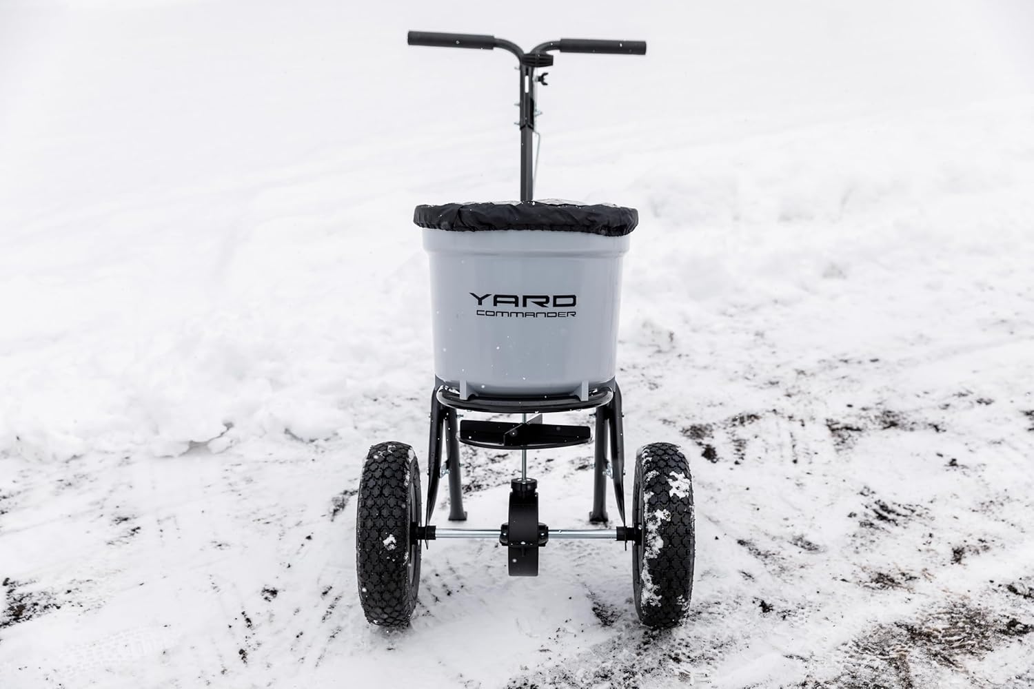 Yard Commander - Commercial 50 LB Walk-Behind Push Broadcast Spreader - 10-12 Foot Spread - Fertilizer, Ice Melt & Grass Seed - Clog Free Design - Fully Enclosed Gear Box - Adjustable Drop Rate - Image 10