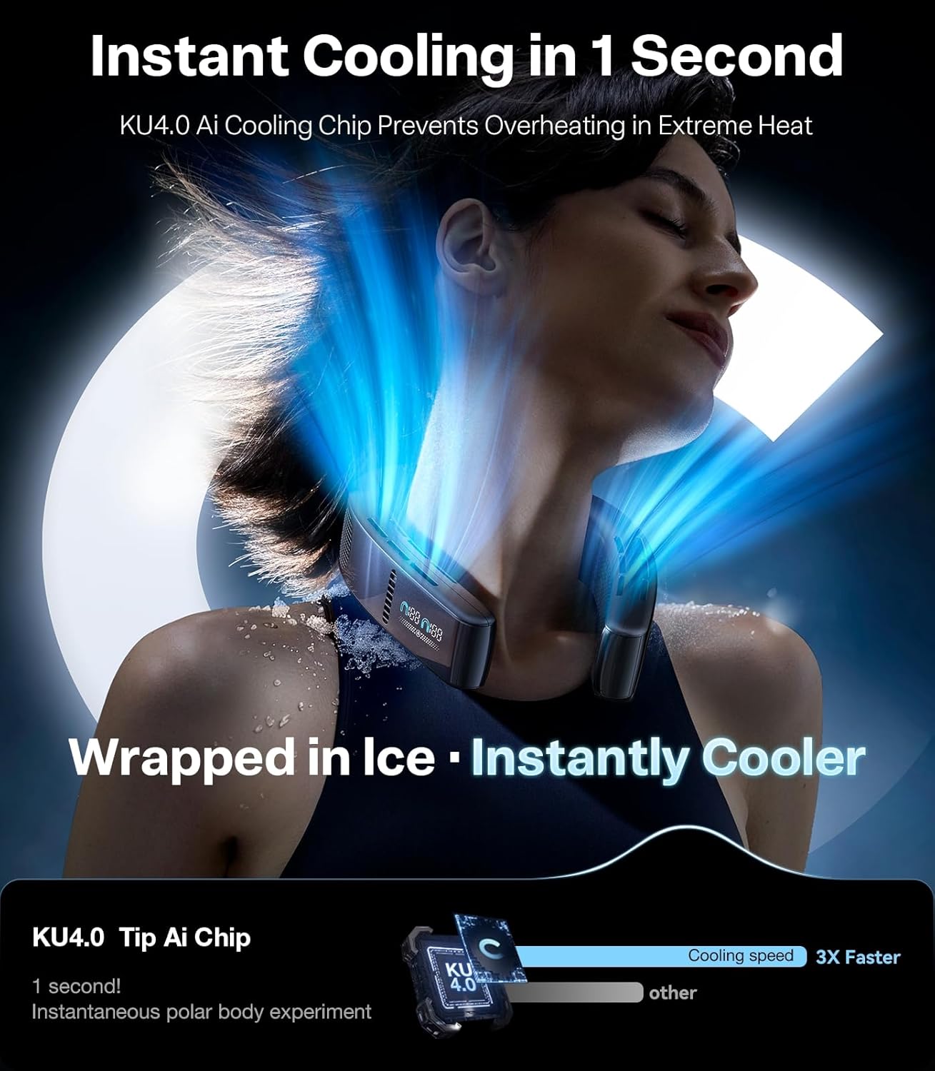 TORRAS COOLiFY Cyber 2026 Flagship AI Neck Air Conditioner, Ultimate Immersive Cooling Portable Neck Fan【No.1 Coolest & Max Cooling Area】 Neck Fans that Blow Cold Air 6000 mah Rechargeable for Gift - Image 4