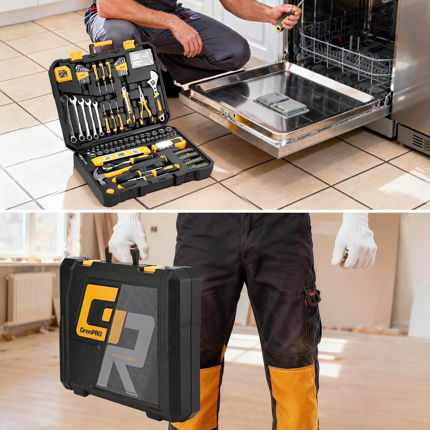 219PCS Tool Set Tool Kit For Home, Car Motorcycle Automotive Basic Dorm Starter Household Hand Tool Kits, Mechanics Tools Set For Women, Portable Plastic Tool Boxes Organizers And Storage Case - Image 7