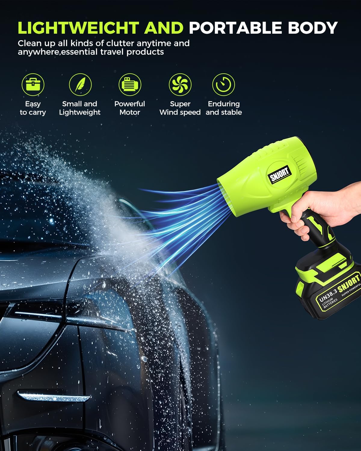 Leaf Blower Cordless with Battery and Charger, 980,000 RPM, Extended Nozzle, Lightweight Handheld,Blower for Patio Cleaning,Leaves and Dust,Birthday Gifts for Men Dad Husband - Image 4