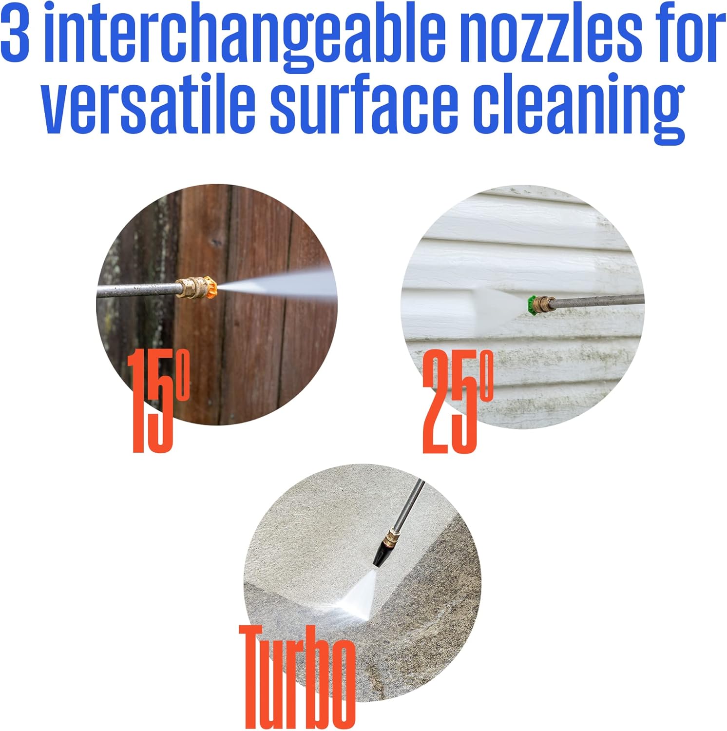 Westinghouse ePX3100v Electric Pressure Washer, 2100 Max PSI 1.76 Max GPM, Built-in Carry Handle, Detachable Foam Cannon, Pro-Style Steel Wand, 3-Nozzle Set, for Cars/Fences/Driveways/Home/Patios - Image 6