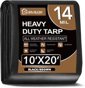 Sunvigor Tarp Waterproof 10x20Ft, E...