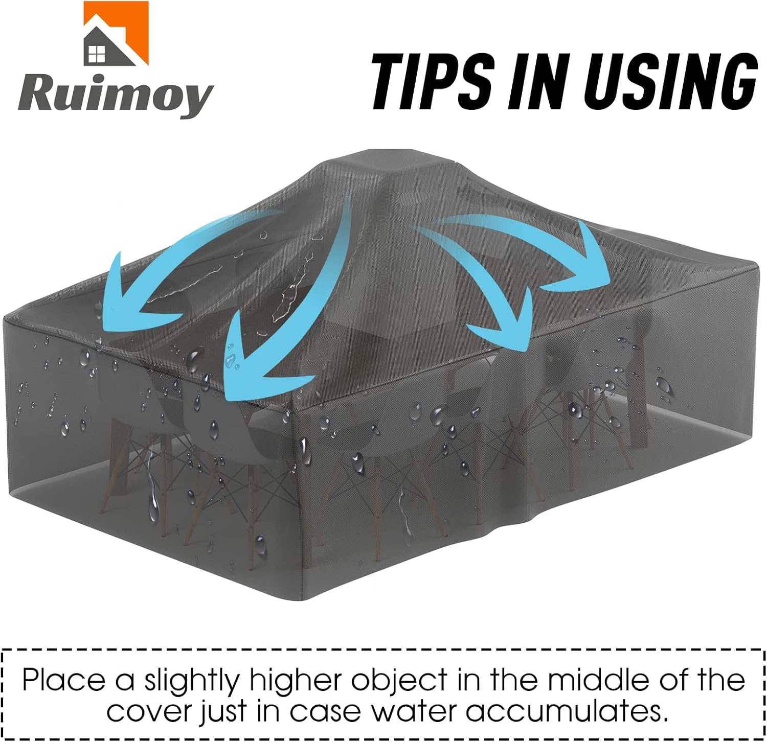 Patio Furniture Covers, Outdoor Furniture Cover Waterproof, General Purpose, Outside Table and Chair Covers, Heavy Duty 600D (108 Inch L x 82 Inch W x 27.9 Inch H) - Image 5