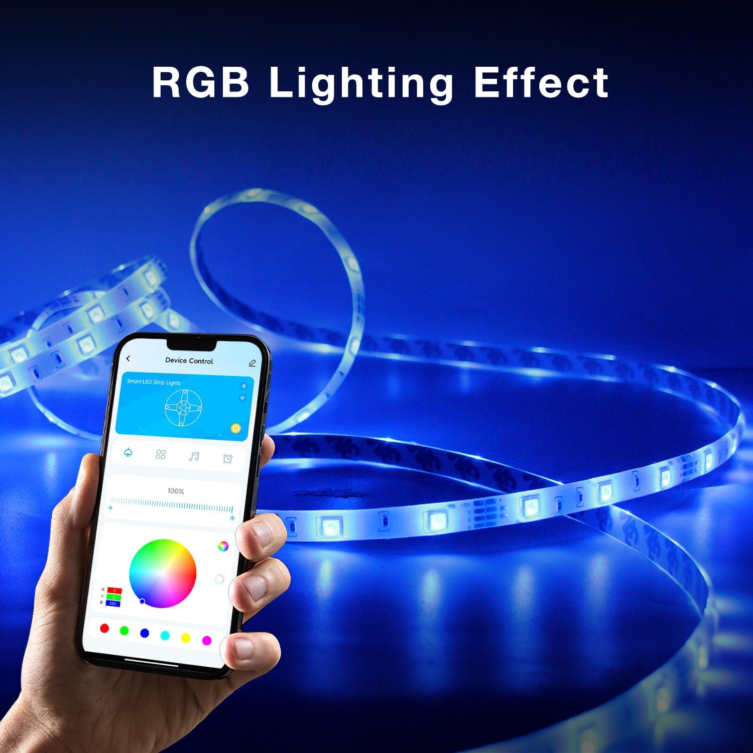 DAYBETTER Outdoor Led Strip Lights Waterproof, Smart LED Lights Work with Alexa and Google Assistant, WiFi App Control DIY Multiple Color Changing Lights Music Sync, LED Lights for Bedroom 32.8 ft - Image 7