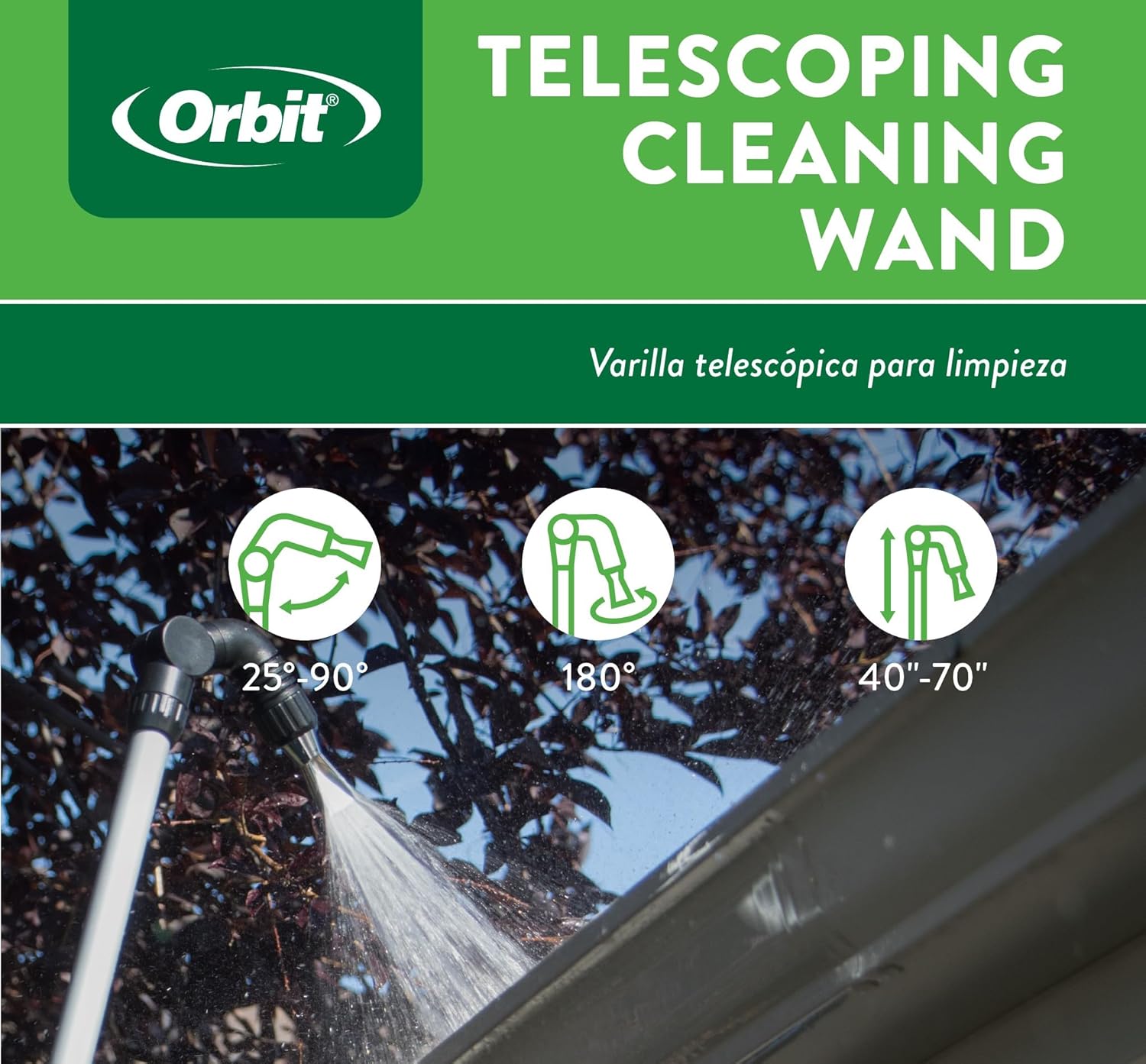 Orbit 58543 Telescoping Gutter Cleaning Wand, Silver - Image 3