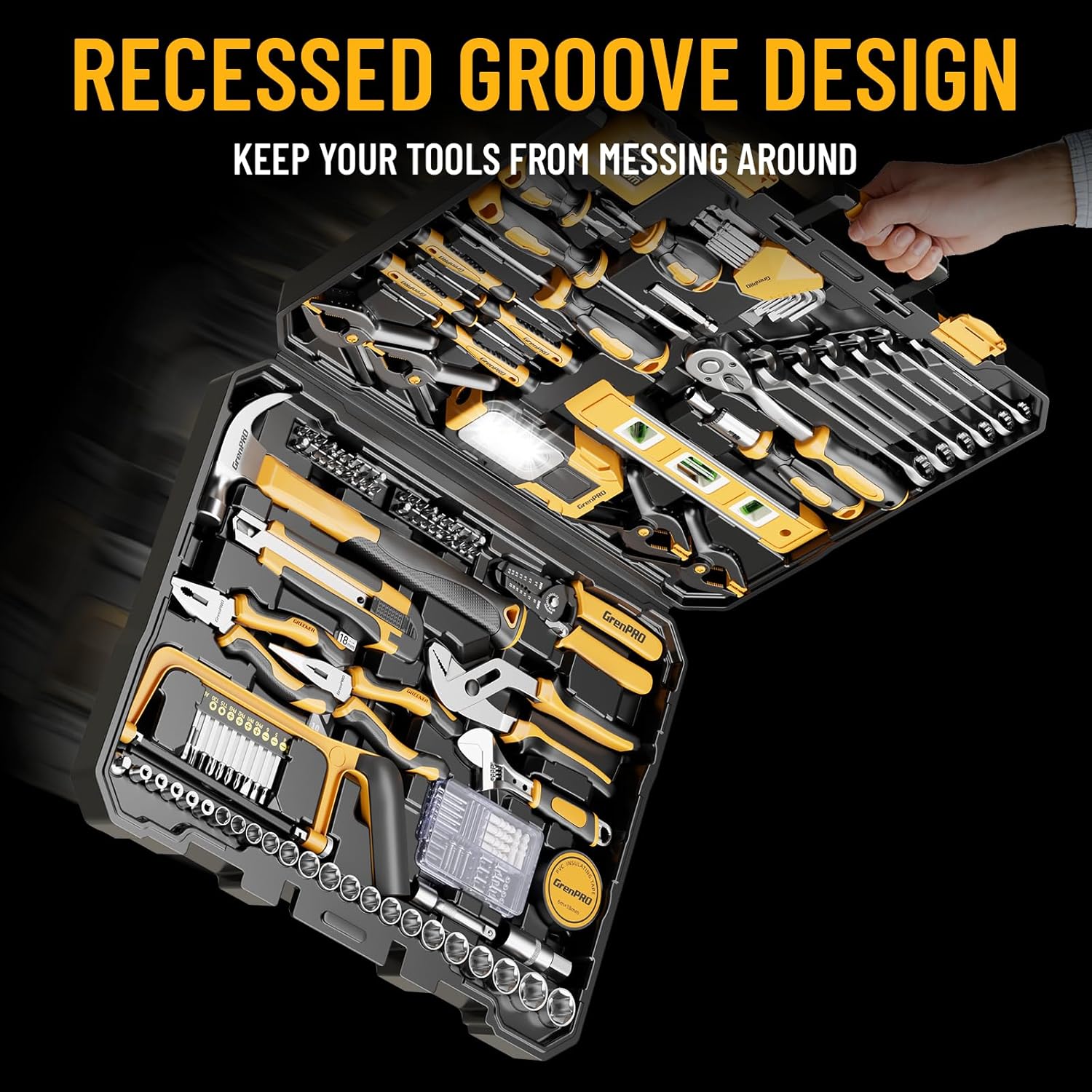 239PCS Tool Set Tool Kit For Home, Basic Household Automotive Motorcycle Car Tool Kits, Portable Plastic Mechanics Tools Boxes Sets With Organizers And Storage Case For Men Women All Purpose - Image 3