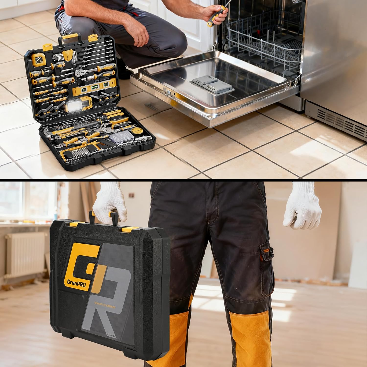 239PCS Tool Set Tool Kit For Home, Basic Household Automotive Motorcycle Car Tool Kits, Portable Plastic Mechanics Tools Boxes Sets With Organizers And Storage Case For Men Women All Purpose - Image 7