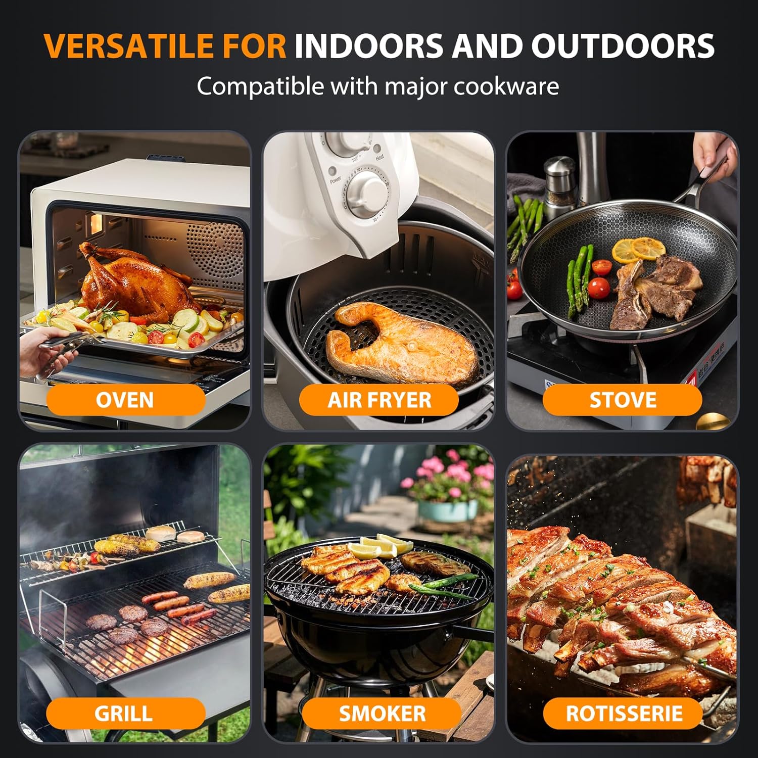 AI Smart Wireless Meat Thermometer, 10X Enhanced Signal and Stability, with High-Accuracy Sensors, Standalone Display Base, Instant Read LCD & App Control for Kitchen,BBQ,Oven,Grill,Air Fryer - Image 9