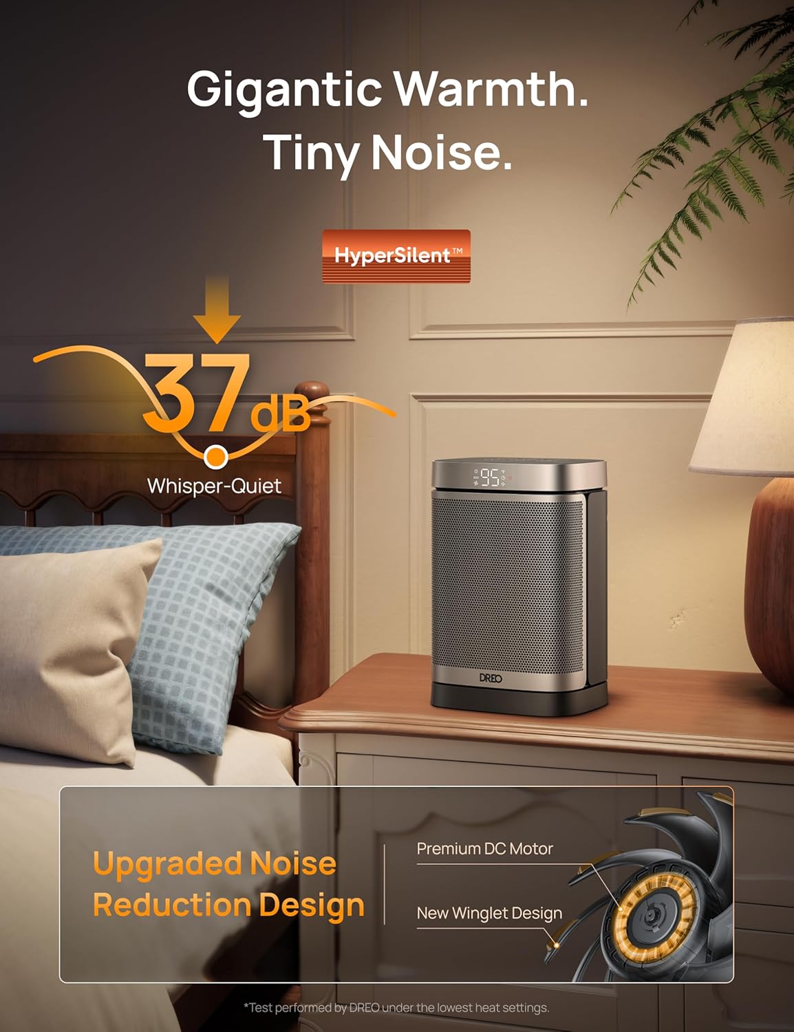 DREO Space Heater, 1500W Portable Electric Heaters for Indoor Use, PTC Ceramic Heater for Office with Remote, Thermostat, 70°Oscillation, 12H Timer, 5 Modes, Safe Quiet Room Heater for Bedroom - Image 4