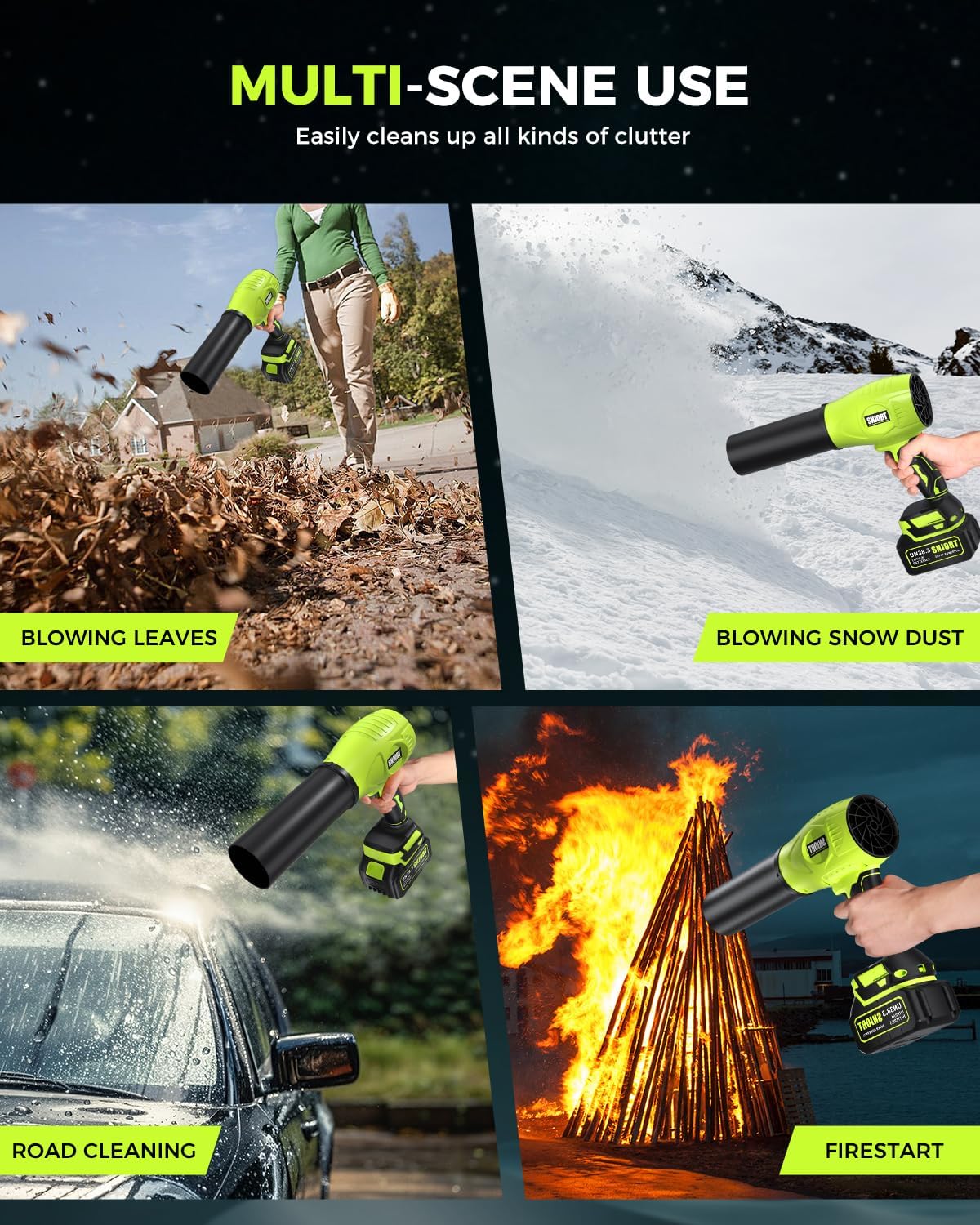Leaf Blower Cordless with Battery and Charger, 980,000 RPM, Extended Nozzle, Lightweight Handheld,Blower for Patio Cleaning,Leaves and Dust,Birthday Gifts for Men Dad Husband - Image 2