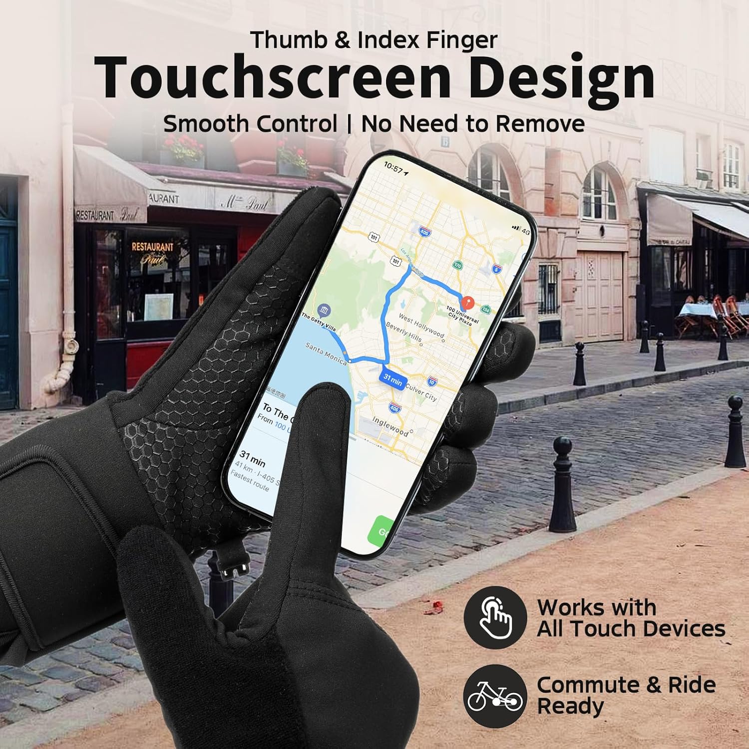 Upgraded Heated Glove Liners for Men & Women, Thin Rechargeable Gloves with Heating, Touchscreen Compatible, Fast Charge, Long Lasting for Winter Sports & Outdoor Use - Image 4