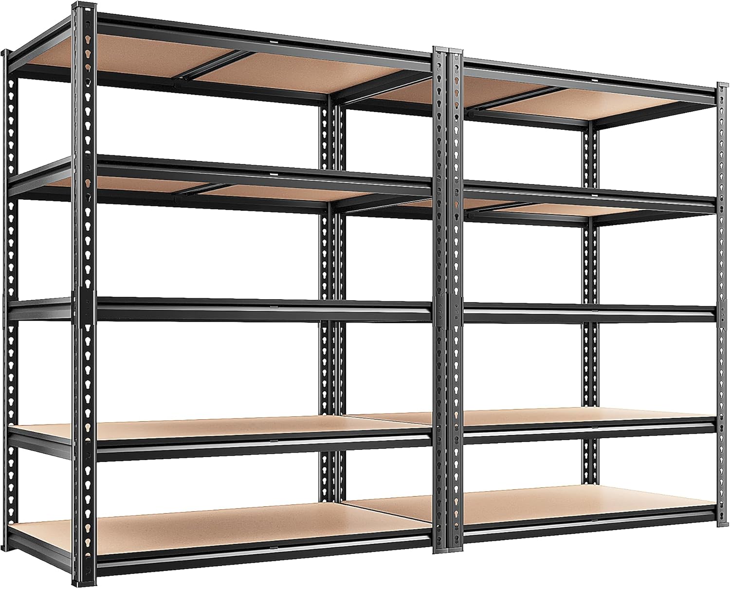 REIBII 2400LBS Garage Shelving 5 Tier Storage Shelves Heavy Duty, Adjustable Metal Shelving Unit, Garage Shelves for Basement, Warehouse, Pantry, Closet, Kitchen 72" H x 35.55" W x 16" D, 2 Pack | Heavy Duty, Adjustable, 2020LBS Capacity, Garage, Pantry, Closet