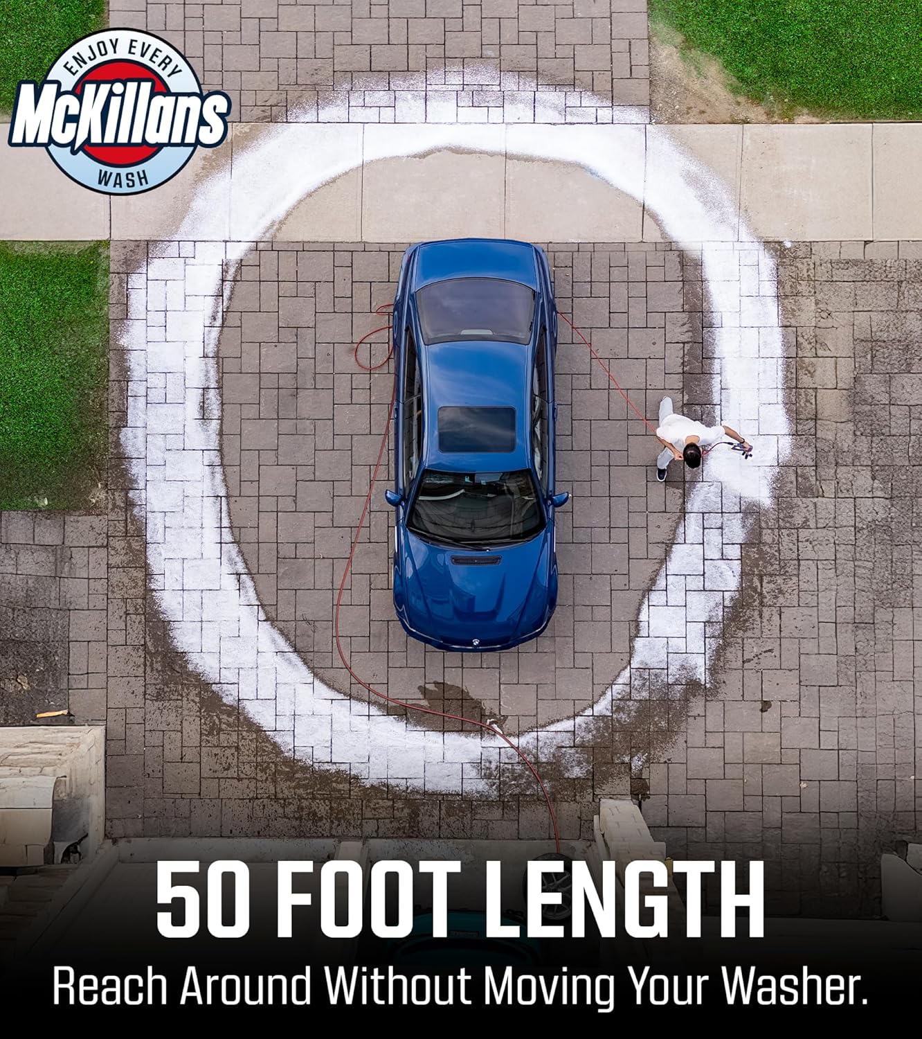 McKillans® QC Installed Pressure Washer Hose 50 ft - Flexible & Kink-resistant - Steel-Braided & Durable- 3/8" QC Pre-Installed Stainless Steel - Power Washer Hose - High Pressure 1/4" Inner Diameter - Image 5