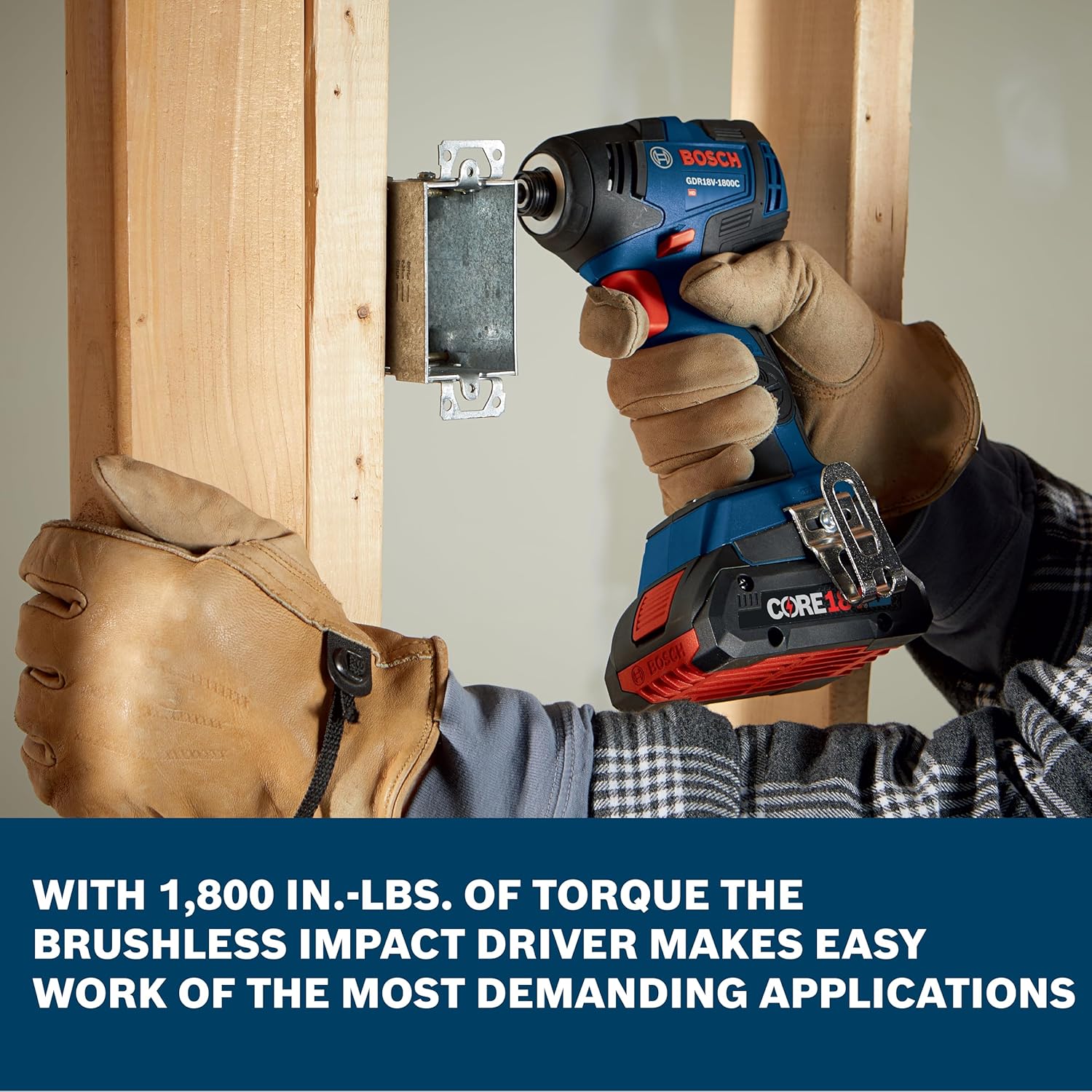 BOSCH GXL18V-27B22 Power Tool Combo Kit - 18V Brushless Compact 1/2 In. Cordless Drill Driver and 1/4 In. Hex Impact Driver (Includes: Two 2.0Ah Batteries, 18V Charger, and Carrying Tool Bag) - Image 5