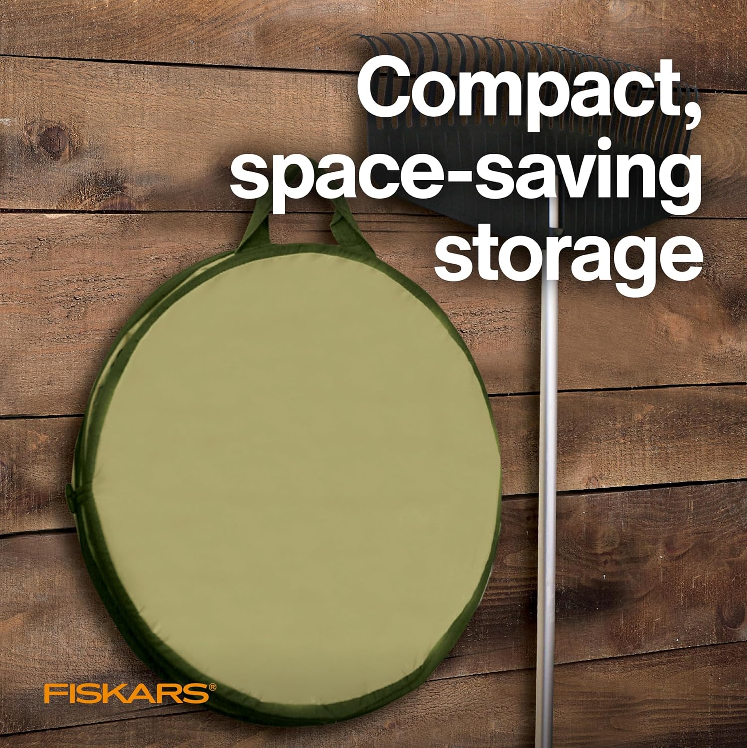 Fiskars Kangaroo Collapsible Spring Up Garden Bag for Yard Waste, Grass, Branches & Weeds, Tear & Mildew Resistant Vinyl-Coated Polyester, Folds Flat to 3 Inches for Space-Saving Storage, 30 Gallon - Image 4