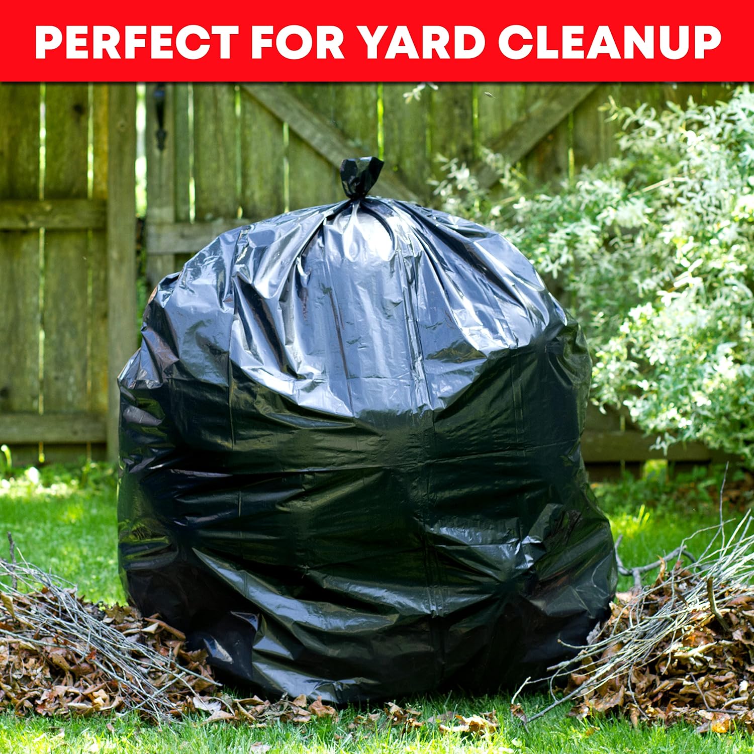 Tasker 44-45 Gallon Trash Bags Heavy Duty, (Value 100 Bags w/Ties) Extra Large Black Trash Bags - 39 Gallon - 40 Gallon - 42 Gallon - 45 Gallon - Large Black Garbage Bags Heavy Duty - Image 6