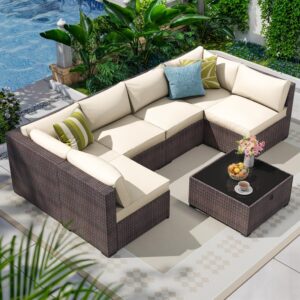7 Piece Outdoor Patio Furniture Set...