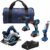 BOSCH GXL18V-497B23 18V Power Tool Combo Kit – 4 Tool Cordless Set with 1/2 In. Hammer Drill/Driver, Two-in-One Impact Driver/Wrench, Circular Saw, Worklight, Batteries & Charger