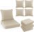 Outdoor Chair Cushions Set of 4, Waterproof Backrest and Deep Seat Cushion Set for Patio Furniture, Outdoor Sofa Replacement Cushions with Removable Cover, 24 x 24 Inch, Cream