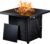 Ciays 28 Inch Propane Fire Pit CSA-Listed Outdoor Fire Pit Table, 50,000 BTU Steel Gas Fire Pits with Lid and Lava Rock, Add Warmth and Ambience to Parties On Patio Deck Garden,Black,CIFPT3-N1