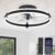 ZMISHIBO Ceiling Fans with Lights and Remote, 19.7” Low Profile Ceiling Fan, 3000-6000K Dimmable Modern Flush Mount LED Fan Light, 6 Wind Speeds, Black Fandelier Ceiling Fans for Bedroom