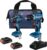 BOSCH GXL18V-27B22 Power Tool Combo Kit – 18V Brushless Compact 1/2 In. Cordless Drill Driver and 1/4 In. Hex Impact Driver (Includes: Two 2.0Ah Batteries, 18V Charger, and Carrying Tool Bag)