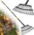 Garden Rake for Leaves: 18” Wide Metal Leaf Rake, 65” Long Adjustable Handle, Heavy Duty 25 Teeth, Fast Kids Women Large Lawn Yard Garden Leaf Cleanup Gardening Rakes: Grass,Debris,Pine Needles Pick